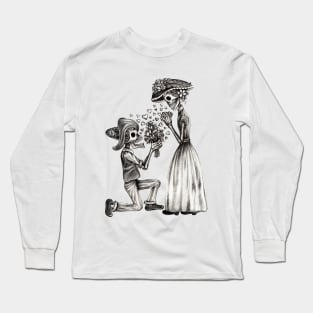 Couple in love skull day of the dead. Long Sleeve T-Shirt